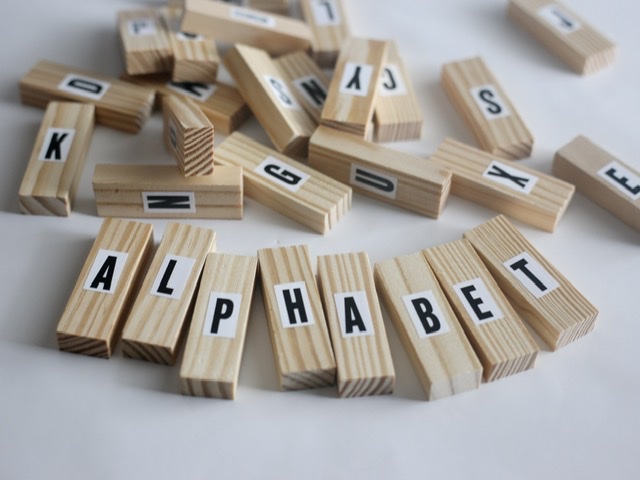 DIY Wooden alphabet blocks